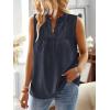 imageFalechay Womens Summer Tops V Neck Blouses for Women Boho Clothing Dressy Casual Flowy Lace Sleeveless Shirts TanktopsNavy Blue