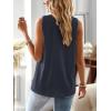 imageFalechay Womens Summer Tops V Neck Blouses for Women Boho Clothing Dressy Casual Flowy Lace Sleeveless Shirts TanktopsNavy Blue