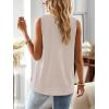 imageFalechay Womens Summer Tops V Neck Blouses for Women Boho Clothing Dressy Casual Flowy Lace Sleeveless Shirts TanktopsOatmeal