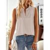 imageFalechay Womens Summer Tops V Neck Blouses for Women Boho Clothing Dressy Casual Flowy Lace Sleeveless Shirts TanktopsOatmeal