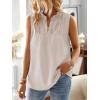 imageFalechay Womens Summer Tops V Neck Blouses for Women Boho Clothing Dressy Casual Flowy Lace Sleeveless Shirts TanktopsOatmeal