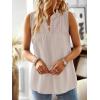 imageFalechay Womens Summer Tops V Neck Blouses for Women Boho Clothing Dressy Casual Flowy Lace Sleeveless Shirts TanktopsOatmeal