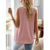 imageFalechay Womens Summer Tops V Neck Blouses for Women Boho Clothing Dressy Casual Flowy Lace Sleeveless Shirts TanktopsPink