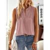 imageFalechay Womens Summer Tops V Neck Blouses for Women Boho Clothing Dressy Casual Flowy Lace Sleeveless Shirts TanktopsPink