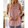 imageFalechay Womens Summer Tops V Neck Blouses for Women Boho Clothing Dressy Casual Flowy Lace Sleeveless Shirts TanktopsPink