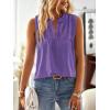 imageFalechay Womens Summer Tops V Neck Blouses for Women Boho Clothing Dressy Casual Flowy Lace Sleeveless Shirts TanktopsPurple
