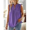imageFalechay Womens Summer Tops V Neck Blouses for Women Boho Clothing Dressy Casual Flowy Lace Sleeveless Shirts TanktopsPurple