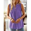 imageFalechay Womens Summer Tops V Neck Blouses for Women Boho Clothing Dressy Casual Flowy Lace Sleeveless Shirts TanktopsPurple