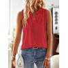 imageFalechay Womens Summer Tops V Neck Blouses for Women Boho Clothing Dressy Casual Flowy Lace Sleeveless Shirts TanktopsRed