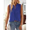 imageFalechay Womens Summer Tops V Neck Blouses for Women Boho Clothing Dressy Casual Flowy Lace Sleeveless Shirts TanktopsRoyal Blue