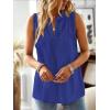 imageFalechay Womens Summer Tops V Neck Blouses for Women Boho Clothing Dressy Casual Flowy Lace Sleeveless Shirts TanktopsRoyal Blue