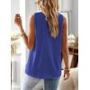 imageFalechay Womens Summer Tops V Neck Blouses for Women Boho Clothing Dressy Casual Flowy Lace Sleeveless Shirts TanktopsRoyal Blue