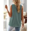 imageFalechay Womens Summer Tops V Neck Blouses for Women Boho Clothing Dressy Casual Flowy Lace Sleeveless Shirts TanktopsSage Green