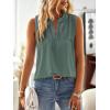 imageFalechay Womens Summer Tops V Neck Blouses for Women Boho Clothing Dressy Casual Flowy Lace Sleeveless Shirts TanktopsSage Green