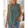 imageFalechay Womens Summer Tops V Neck Blouses for Women Boho Clothing Dressy Casual Flowy Lace Sleeveless Shirts TanktopsSage Green