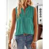 imageFalechay Womens Summer Tops V Neck Blouses for Women Boho Clothing Dressy Casual Flowy Lace Sleeveless Shirts TanktopsTurquoise