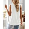 imageFalechay Womens Summer Tops V Neck Blouses for Women Boho Clothing Dressy Casual Flowy Lace Sleeveless Shirts TanktopsWhite