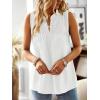 imageFalechay Womens Summer Tops V Neck Blouses for Women Boho Clothing Dressy Casual Flowy Lace Sleeveless Shirts TanktopsWhite
