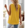 imageFalechay Womens Summer Tops V Neck Blouses for Women Boho Clothing Dressy Casual Flowy Lace Sleeveless Shirts TanktopsYellow