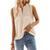 imageFalechay Womens Summer Tops V Neck Blouses for Women Boho Clothing Dressy Casual Flowy Lace Sleeveless Shirts TanktopsApricot
