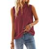 imageFalechay Womens Summer Tops V Neck Blouses for Women Boho Clothing Dressy Casual Flowy Lace Sleeveless Shirts TanktopsBurgundy