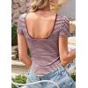 imageFalechay Long Sleeve Shirts for Women Sexy Backless Striped Tops Going Out TShirt Y2K Crop Womens Blouse Boat Neck OutfitAburgundy