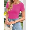 imageFalechay Long Sleeve Shirts for Women Sexy Backless Striped Tops Going Out TShirt Y2K Crop Womens Blouse Boat Neck OutfitAsolid Hot Pink