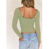 imageFalechay Long Sleeve Shirts for Women Sexy Backless Striped Tops Going Out TShirt Y2K Crop Womens Blouse Boat Neck OutfitGreen and Orange