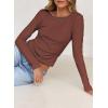 imageFalechay Long Sleeve Shirts for Women Sexy Backless Striped Tops Going Out TShirt Y2K Crop Womens Blouse Boat Neck OutfitGrey and Orange