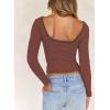 imageFalechay Long Sleeve Shirts for Women Sexy Backless Striped Tops Going Out TShirt Y2K Crop Womens Blouse Boat Neck OutfitGrey and Orange