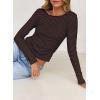 imageFalechay Long Sleeve Shirts for Women Sexy Backless Striped Tops Going Out TShirt Y2K Crop Womens Blouse Boat Neck OutfitRoyal Blue and Camel