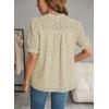 imageFalechay Tops For Women 2025 Boho Floral Short Puff Sleeve Shirts Summer Flowy V Neck Casual Lace BlousesApricot
