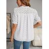 imageFalechay Tops For Women 2025 Boho Floral Short Puff Sleeve Shirts Summer Flowy V Neck Casual Lace BlousesWhite