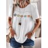 imageFalechay Womens Summer Tops Boho Crewneck Short Sleeve Shirts Floral Crochet Chiffon Blouses Flowy Casual Swiss Dot ClothingWhite
