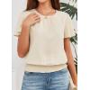 imageFalechay Womens Summer Tops Scoop Neck Ruffle Sleeve Shirts Cute Pleated Front Blouses Dressy Casual 2026Apricot