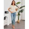 imageFalechay Womens Summer Tops Scoop Neck Ruffle Sleeve Shirts Cute Pleated Front Blouses Dressy Casual 2026Apricot