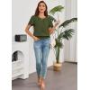 imageFalechay Womens Summer Tops Scoop Neck Ruffle Sleeve Shirts Cute Pleated Front Blouses Dressy Casual 2026Army Green
