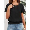 imageFalechay Womens Summer Tops Scoop Neck Ruffle Sleeve Shirts Cute Pleated Front Blouses Dressy Casual 2026Black