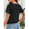 imageFalechay Womens Summer Tops Scoop Neck Ruffle Sleeve Shirts Cute Pleated Front Blouses Dressy Casual 2026Black