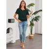 imageFalechay Womens Summer Tops Scoop Neck Ruffle Sleeve Shirts Cute Pleated Front Blouses Dressy Casual 2026Dark Ggreen