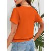 imageFalechay Womens Summer Tops Scoop Neck Ruffle Sleeve Shirts Cute Pleated Front Blouses Dressy Casual 2026Orange
