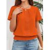 imageFalechay Womens Summer Tops Scoop Neck Ruffle Sleeve Shirts Cute Pleated Front Blouses Dressy Casual 2026Orange