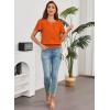 imageFalechay Womens Summer Tops Scoop Neck Ruffle Sleeve Shirts Cute Pleated Front Blouses Dressy Casual 2026Orange