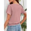imageFalechay Womens Summer Tops Scoop Neck Ruffle Sleeve Shirts Cute Pleated Front Blouses Dressy Casual 2026Pink