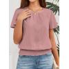 imageFalechay Womens Summer Tops Scoop Neck Ruffle Sleeve Shirts Cute Pleated Front Blouses Dressy Casual 2026Pink