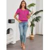imageFalechay Womens Summer Tops Scoop Neck Ruffle Sleeve Shirts Cute Pleated Front Blouses Dressy Casual 2026Rose Red