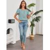 imageFalechay Womens Summer Tops Scoop Neck Ruffle Sleeve Shirts Cute Pleated Front Blouses Dressy Casual 2026Sage Green