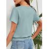 imageFalechay Womens Summer Tops Scoop Neck Ruffle Sleeve Shirts Cute Pleated Front Blouses Dressy Casual 2026Sage Green