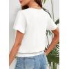 imageFalechay Womens Summer Tops Scoop Neck Ruffle Sleeve Shirts Cute Pleated Front Blouses Dressy Casual 2026White