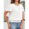 imageFalechay Womens Summer Tops Scoop Neck Ruffle Sleeve Shirts Cute Pleated Front Blouses Dressy Casual 2026White